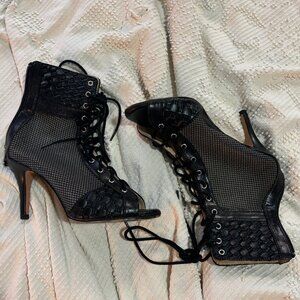 Burju Jezebel Lace Up Bootie 3.5 inch Dance Heels